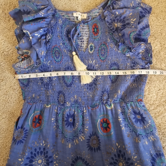 THML Maven Smocked Flutter Sleeve Maxi Dress Size L - Picture 6 of 6